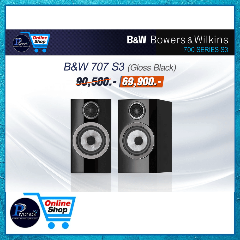 ลำโพงบุ๊คเชลฟ์ Bowers&Wilkins : 707S3 (สีดำเงา)
